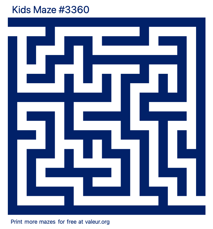 Free Printable Kids Maze number 3360