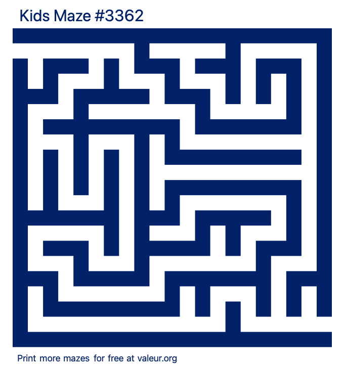Free Printable Kids Maze number 3362