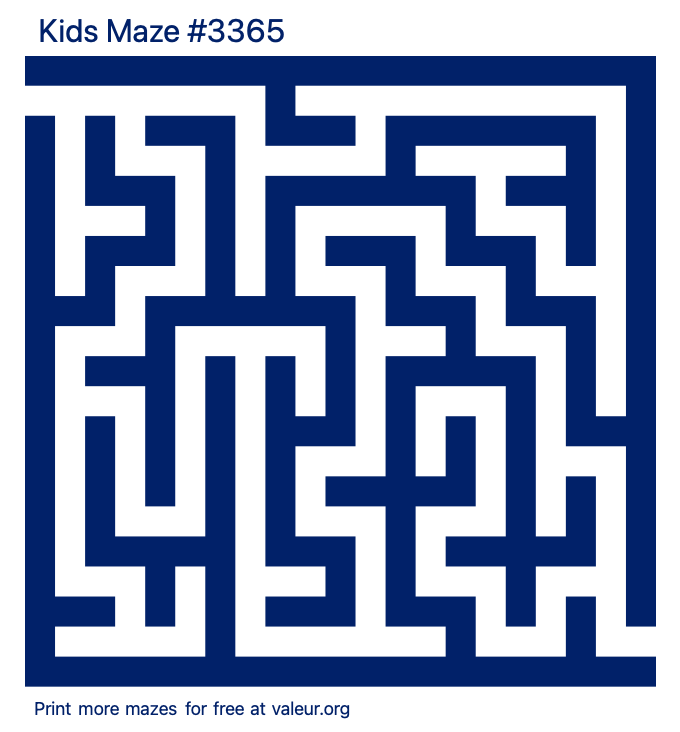 Free Printable Kids Maze number 3365
