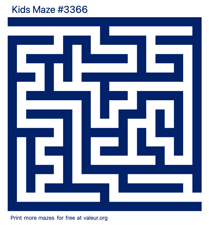 Free Printable Kids Maze number 3366