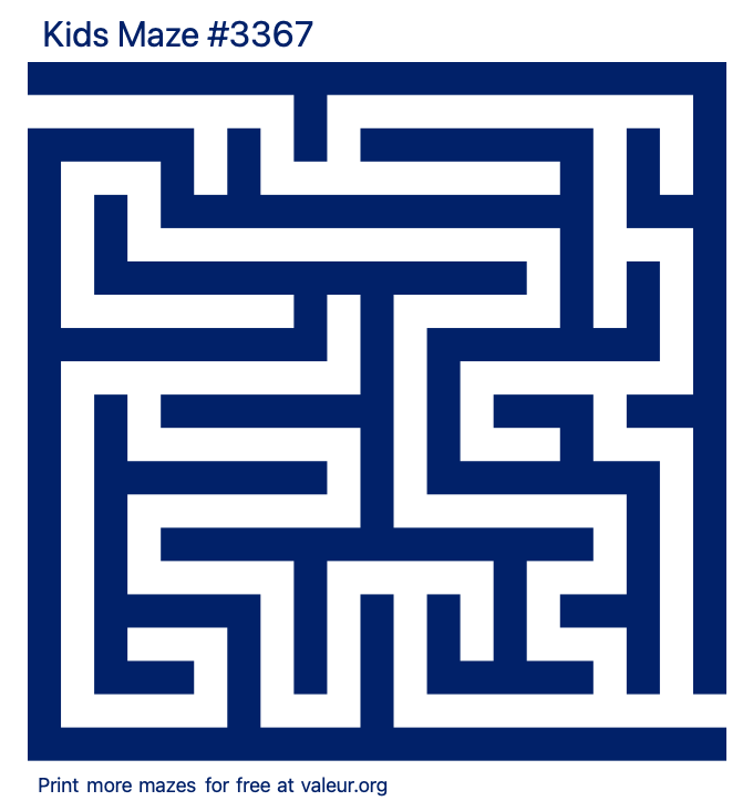 Free Printable Kids Maze number 3367