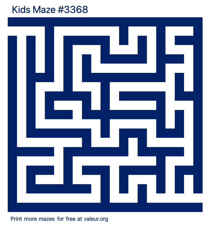 Free Printable Kids Maze number 3368