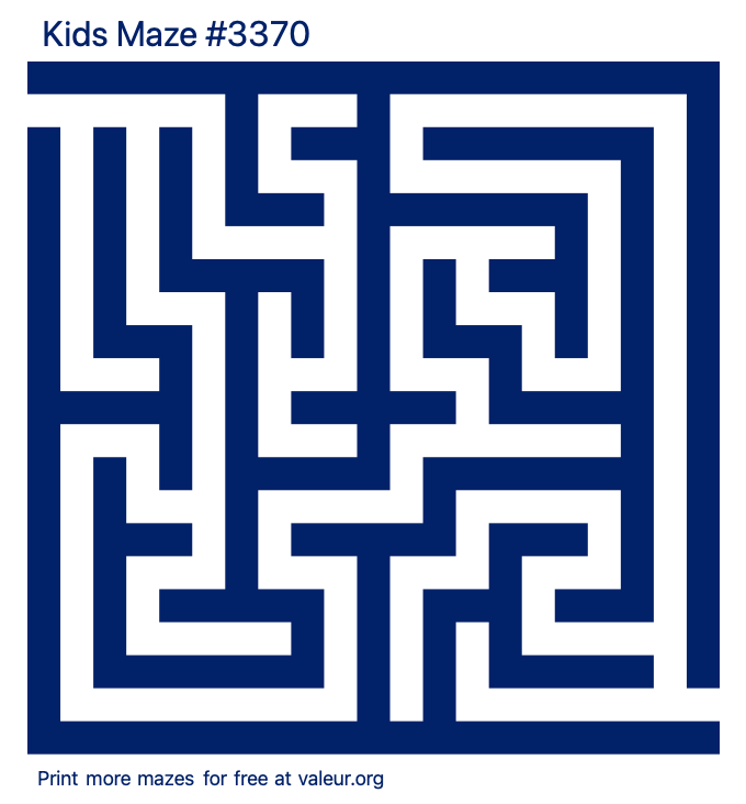 Free Printable Kids Maze number 3370