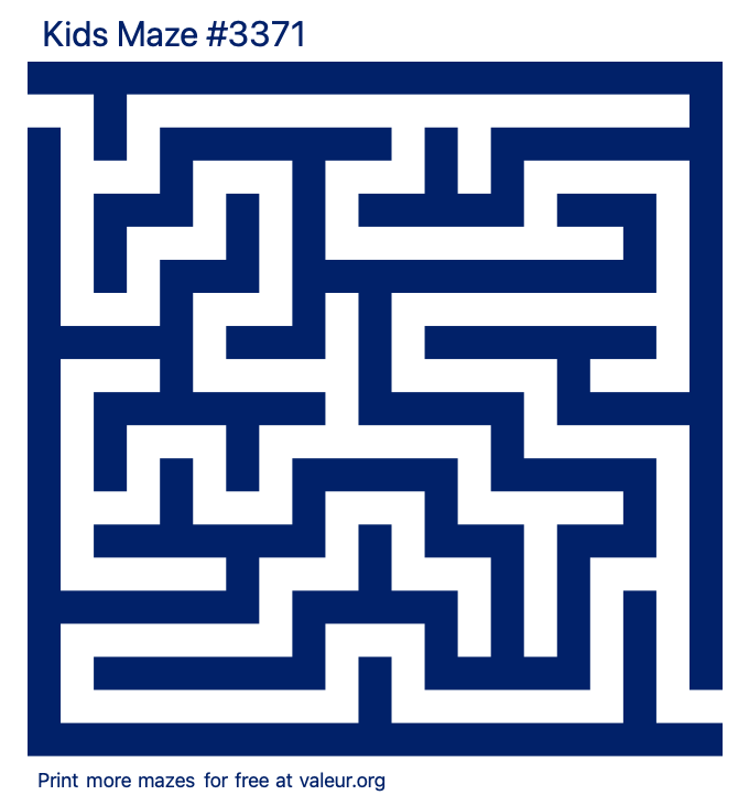 Free Printable Kids Maze number 3371
