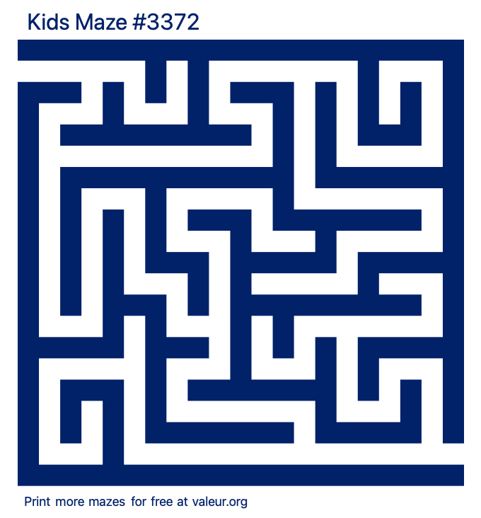 Free Printable Kids Maze number 3372