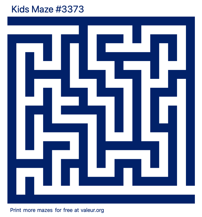 Free Printable Kids Maze number 3373