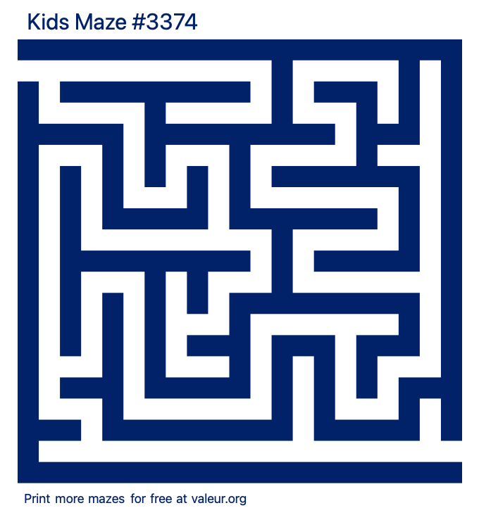 Free Printable Kids Maze number 3374