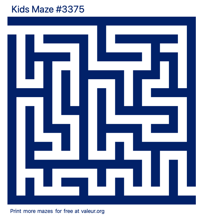 Free Printable Kids Maze number 3375