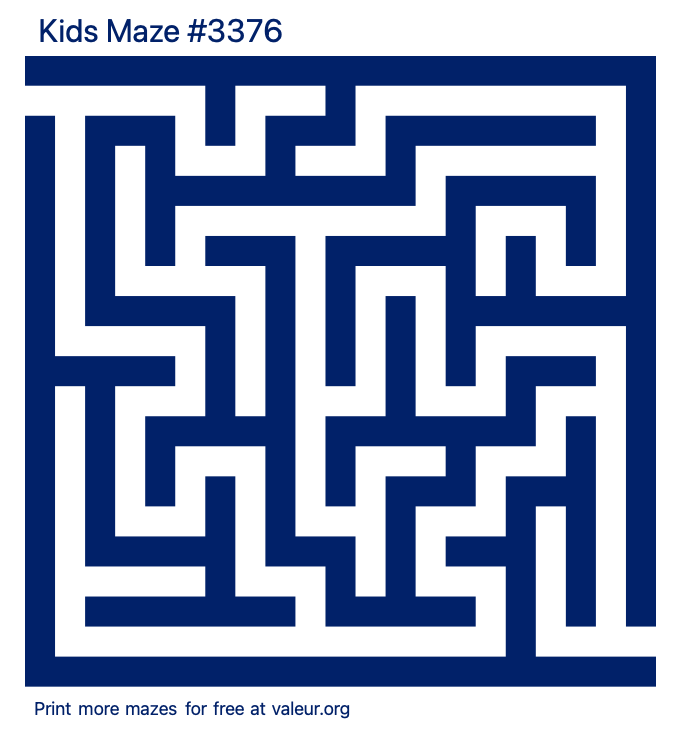 Free Printable Kids Maze number 3376