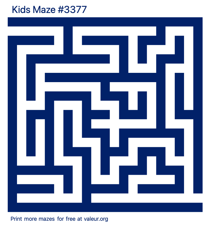 Free Printable Kids Maze number 3377