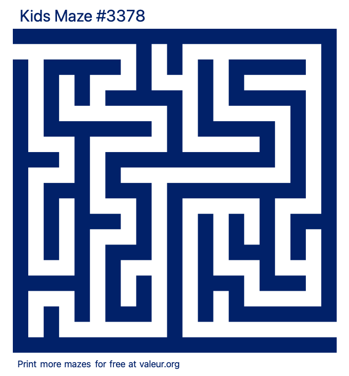 Free Printable Kids Maze number 3378