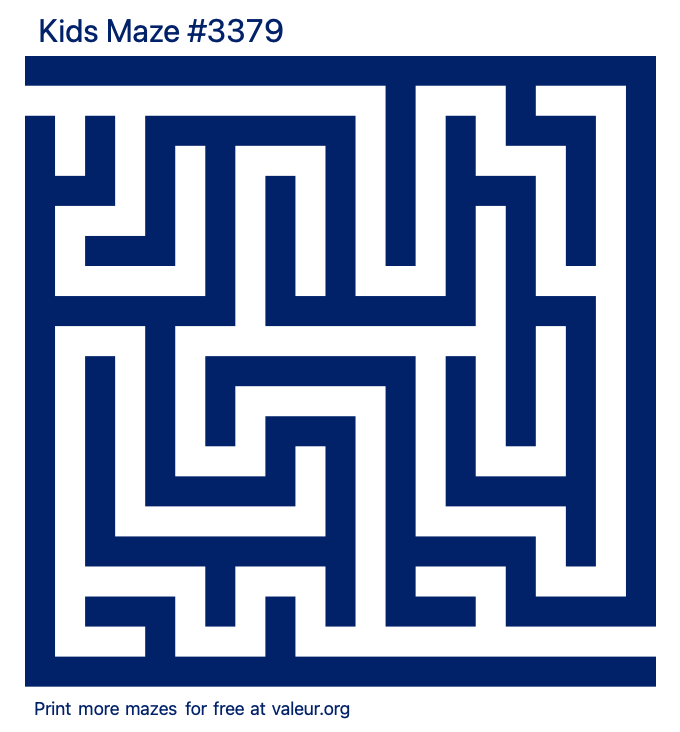 Free Printable Kids Maze number 3379