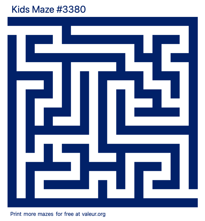 Free Printable Kids Maze number 3380