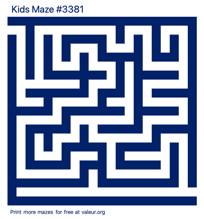 Free Printable Kids Maze number 3381