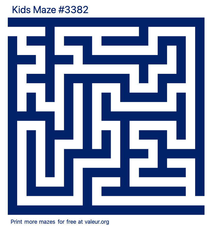 Free Printable Kids Maze number 3382
