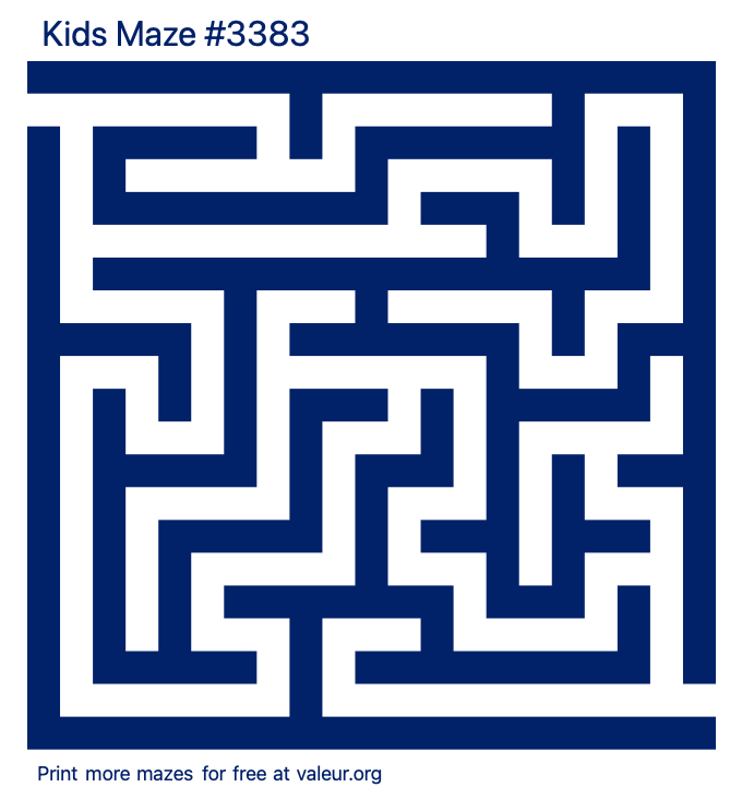 Free Printable Kids Maze number 3383