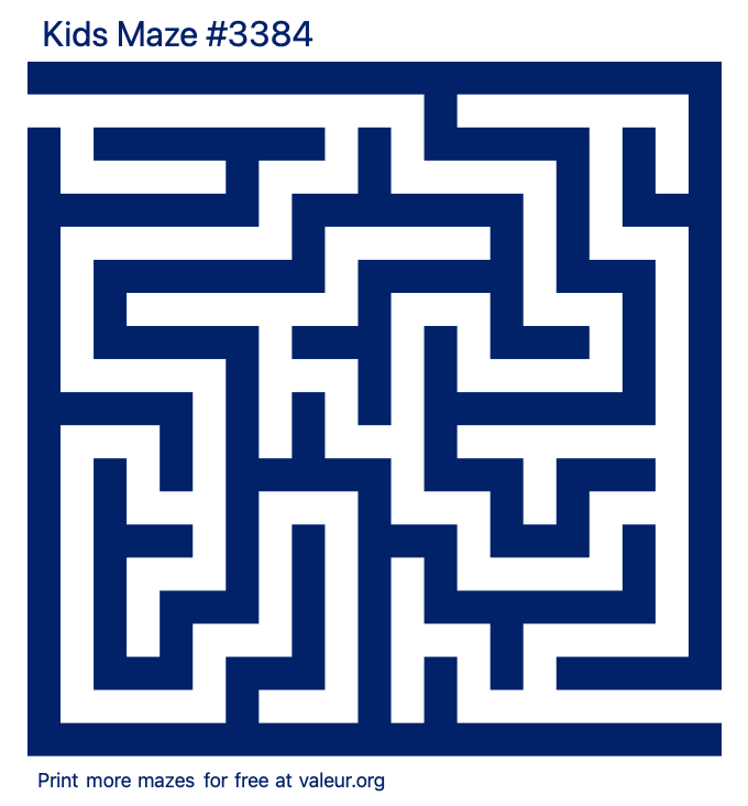 Free Printable Kids Maze number 3384