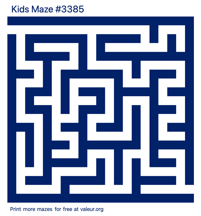 Free Printable Kids Maze number 3385