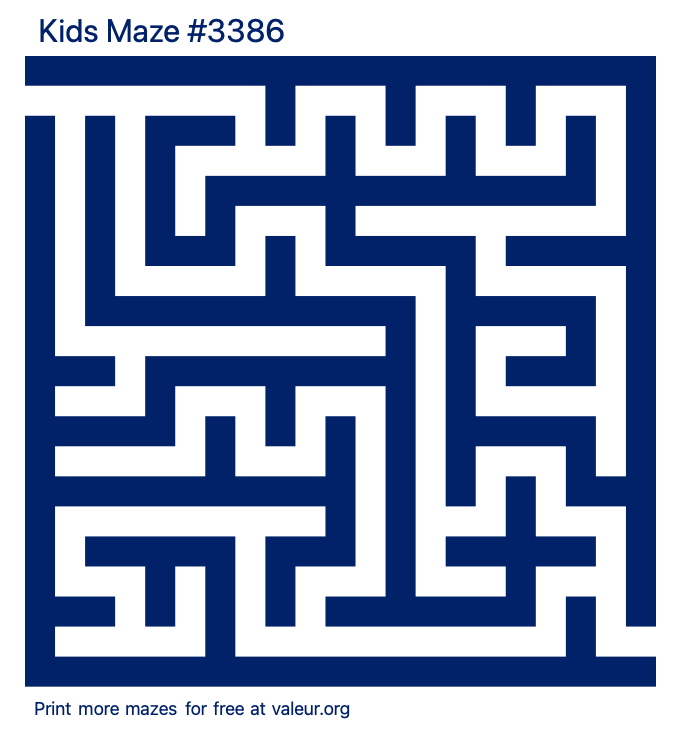 Free Printable Kids Maze number 3386