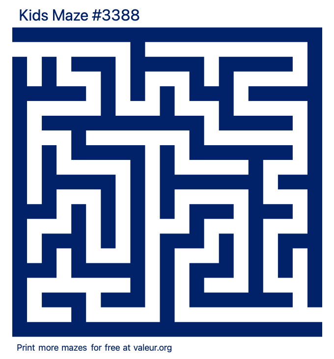 Free Printable Kids Maze number 3388