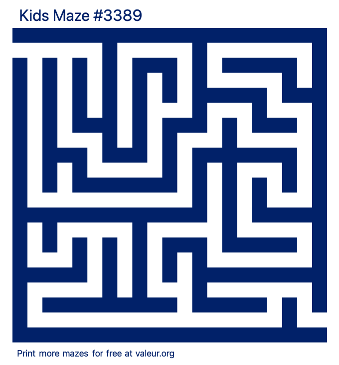 Free Printable Kids Maze number 3389