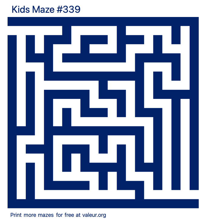 Free Printable Kids Maze number 339