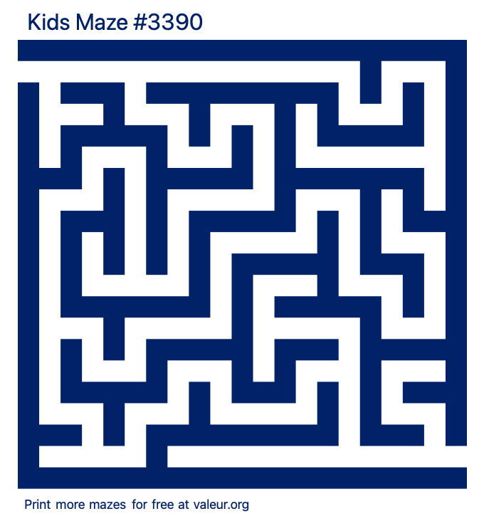 Free Printable Kids Maze number 3390