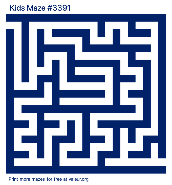 Free Printable Kids Maze number 3391