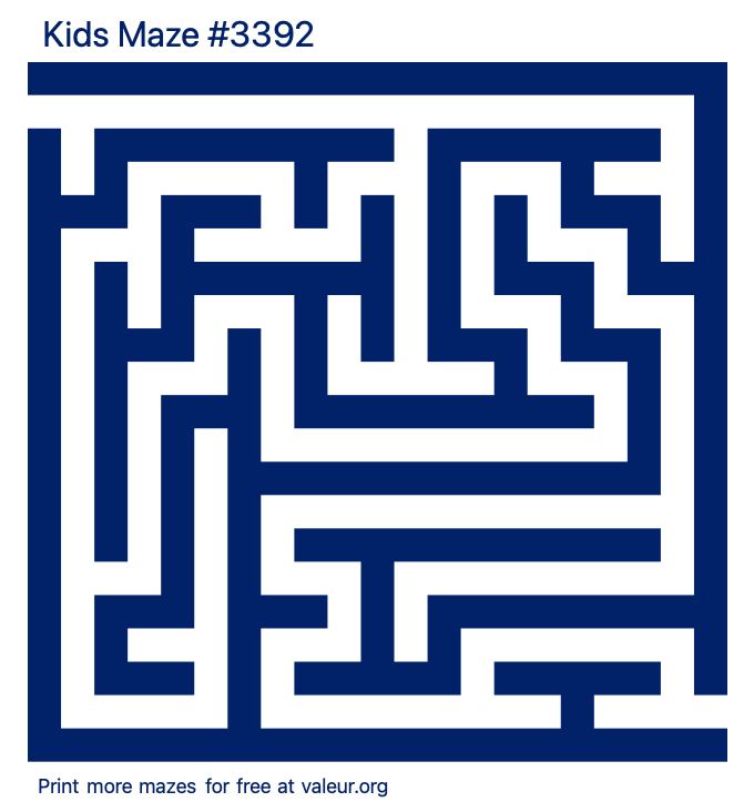 Free Printable Kids Maze number 3392