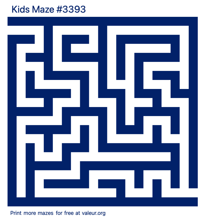 Free Printable Kids Maze number 3393