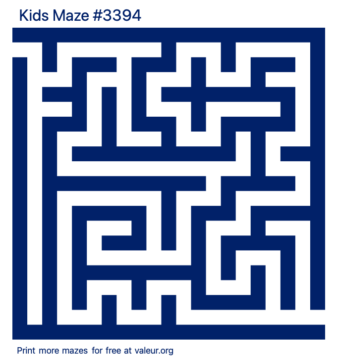 Free Printable Kids Maze number 3394