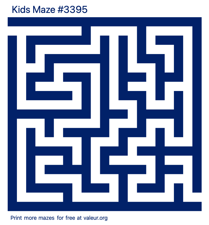 Free Printable Kids Maze number 3395
