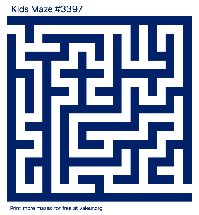 Free Printable Kids Maze number 3397