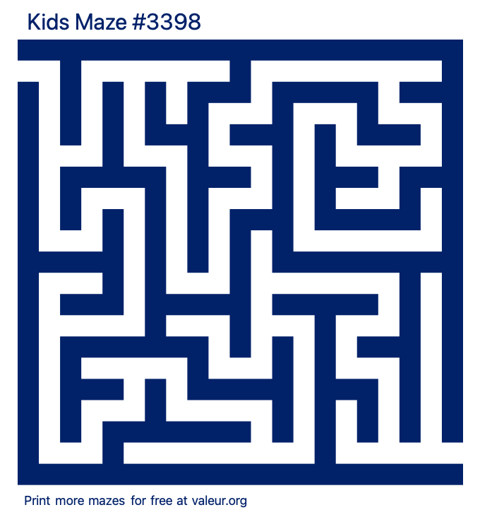 Free Printable Kids Maze number 3398