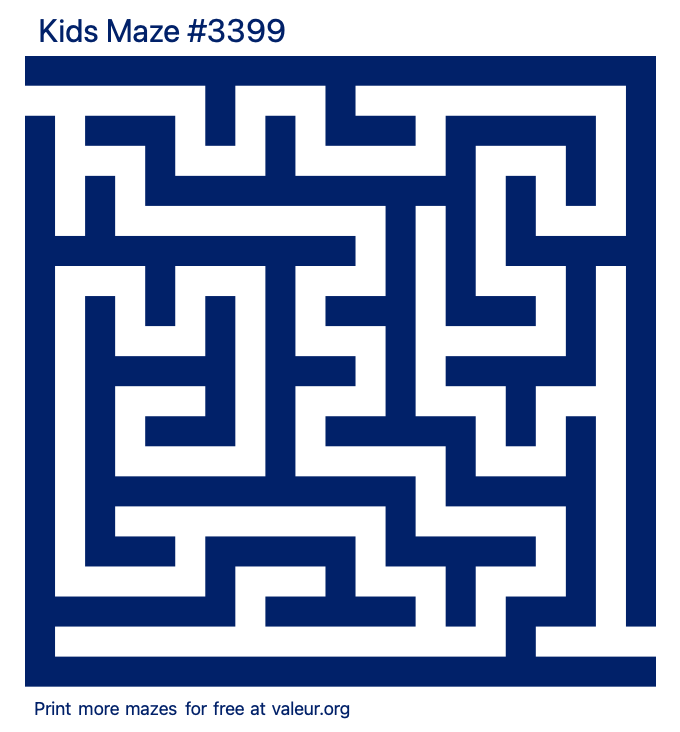 Free Printable Kids Maze number 3399