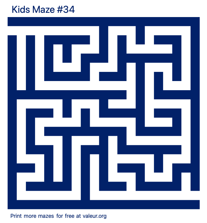 Free Printable Kids Maze number 34