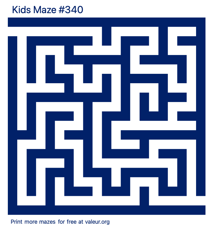 Free Printable Kids Maze number 340