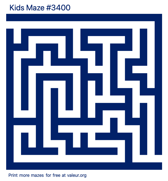 Free Printable Kids Maze number 3400