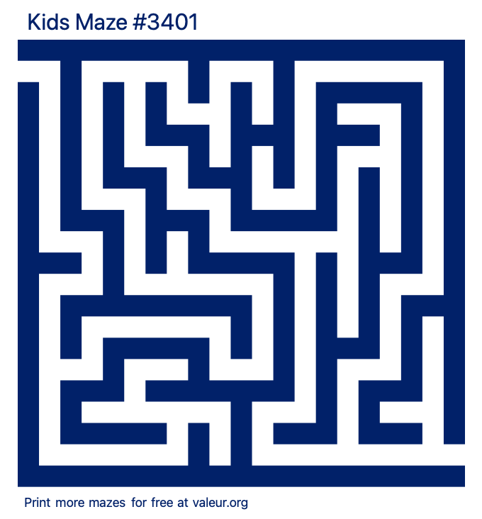 Free Printable Kids Maze number 3401