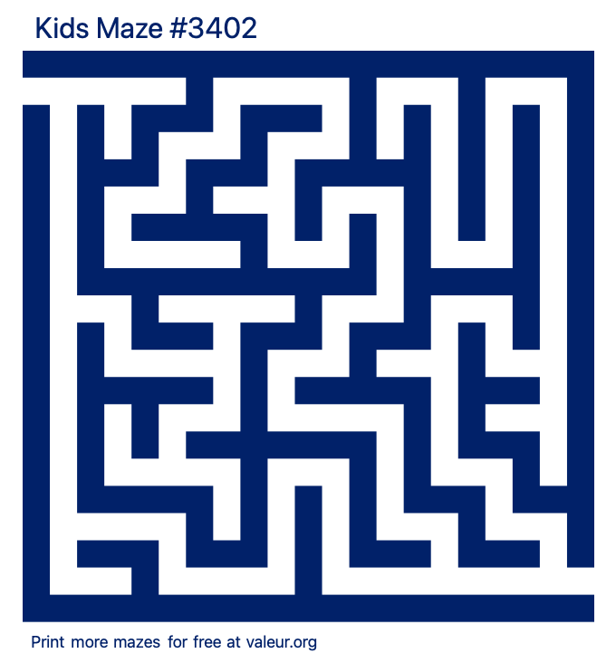 Free Printable Kids Maze number 3402