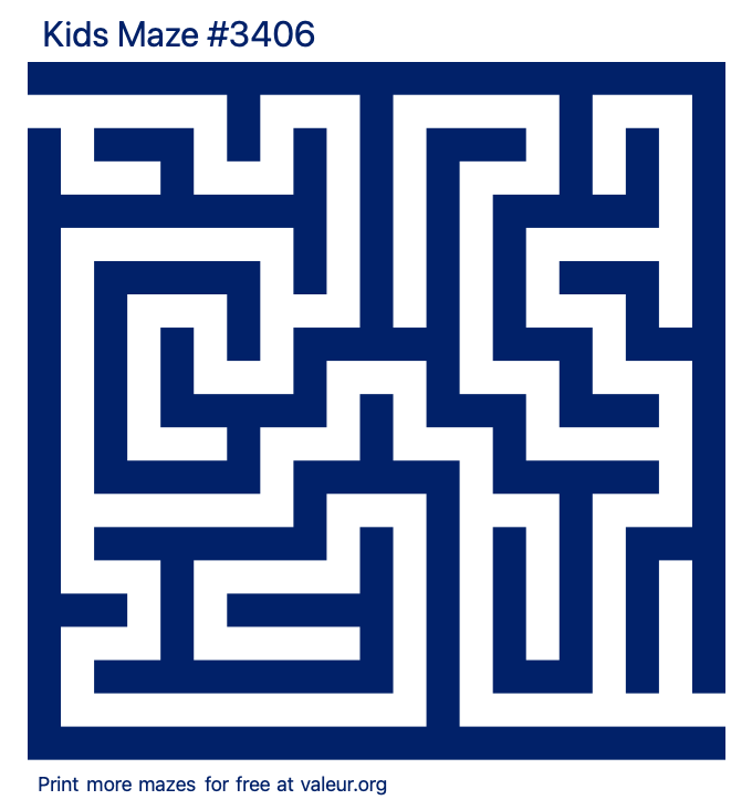Free Printable Kids Maze number 3406