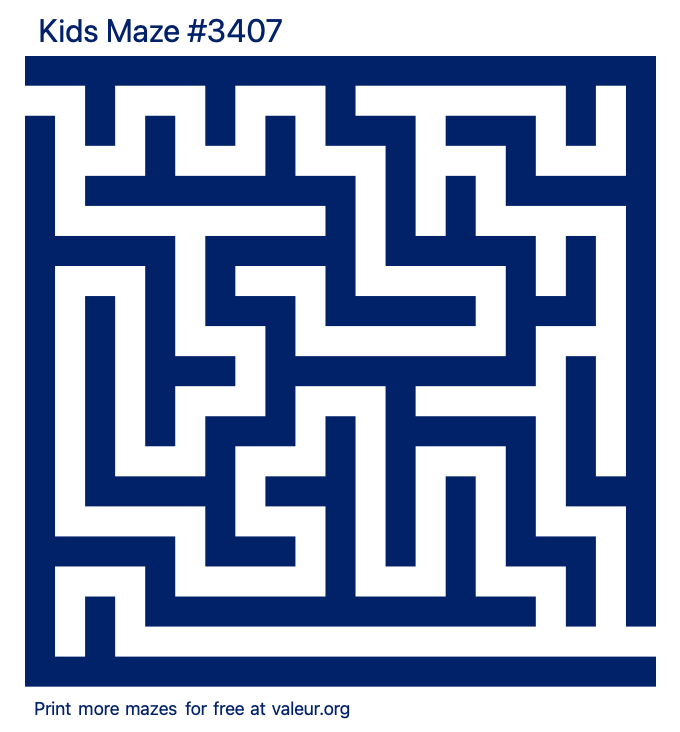 Free Printable Kids Maze number 3407