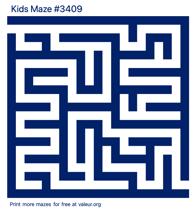 Free Printable Kids Maze number 3409