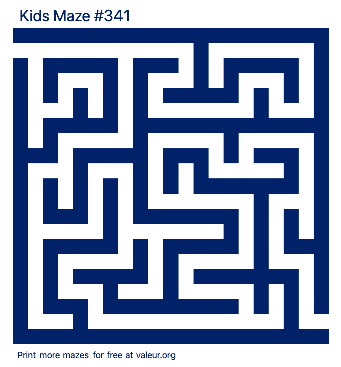 Free Printable Kids Maze number 341