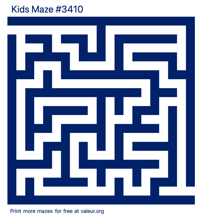 Free Printable Kids Maze number 3410