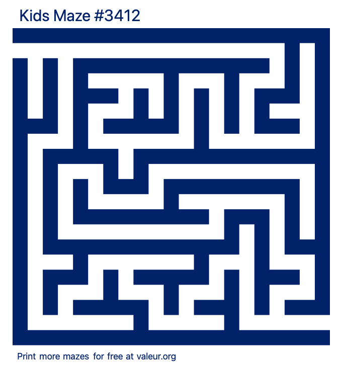 Free Printable Kids Maze number 3412