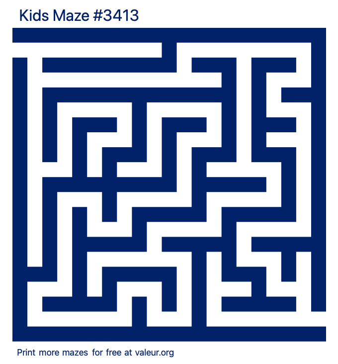 Free Printable Kids Maze number 3413