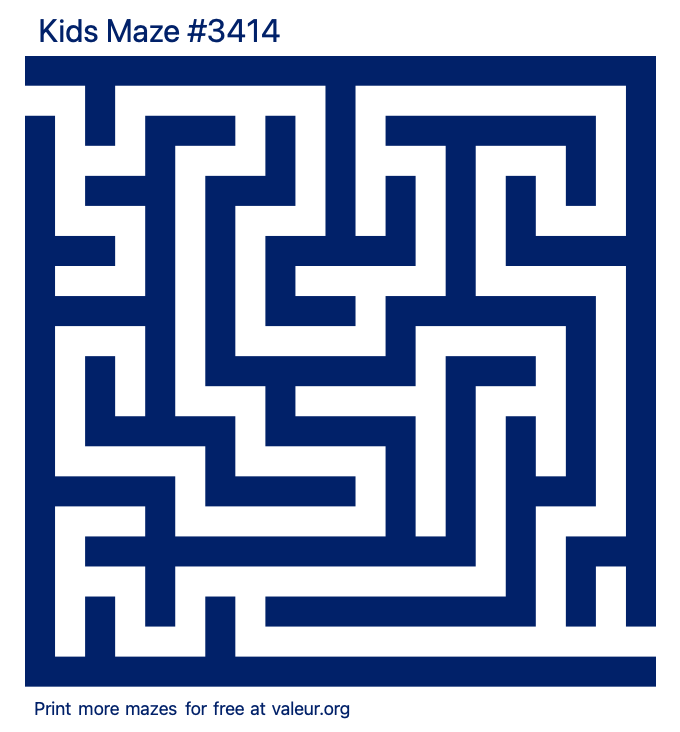 Free Printable Kids Maze number 3414