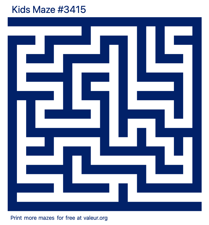 Free Printable Kids Maze number 3415