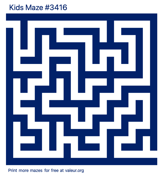 Free Printable Kids Maze number 3416